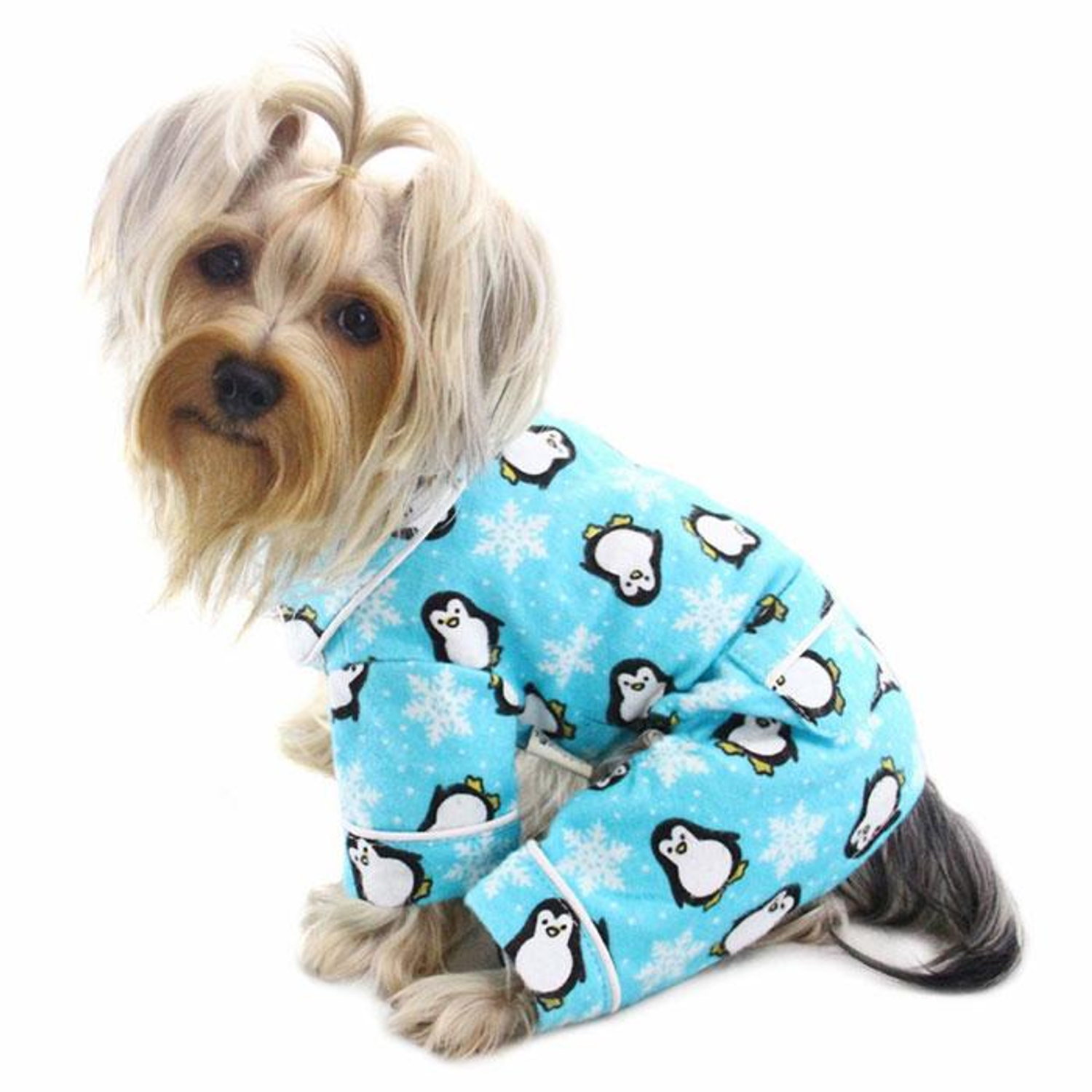Klippo Pet Inc Penguins & Snowflake Flannel PJ with 2 Pockets Dog Clothes