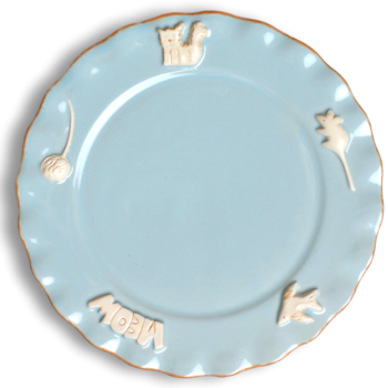 Carmel Ceramica Cat Whisker Plate Food & Water Bowls