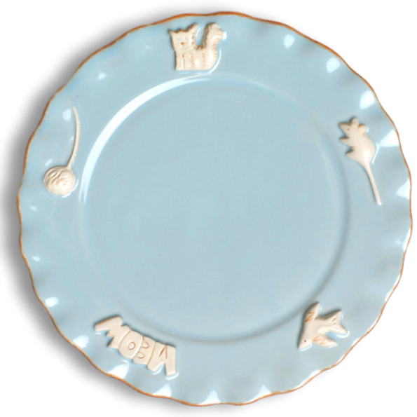 Carmel Ceramica Cat Whisker Plate Food & Water Bowls