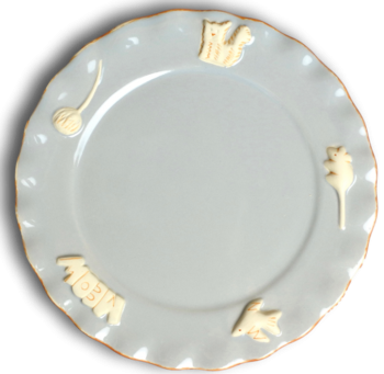 Carmel Ceramica Cat Whisker Plate Food & Water Bowls