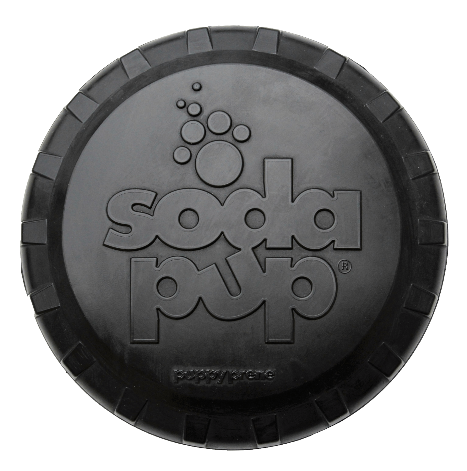 SodaPup SP Bottle Top Flyer Durable Rubber Retrieving Frisbee Dog Toys