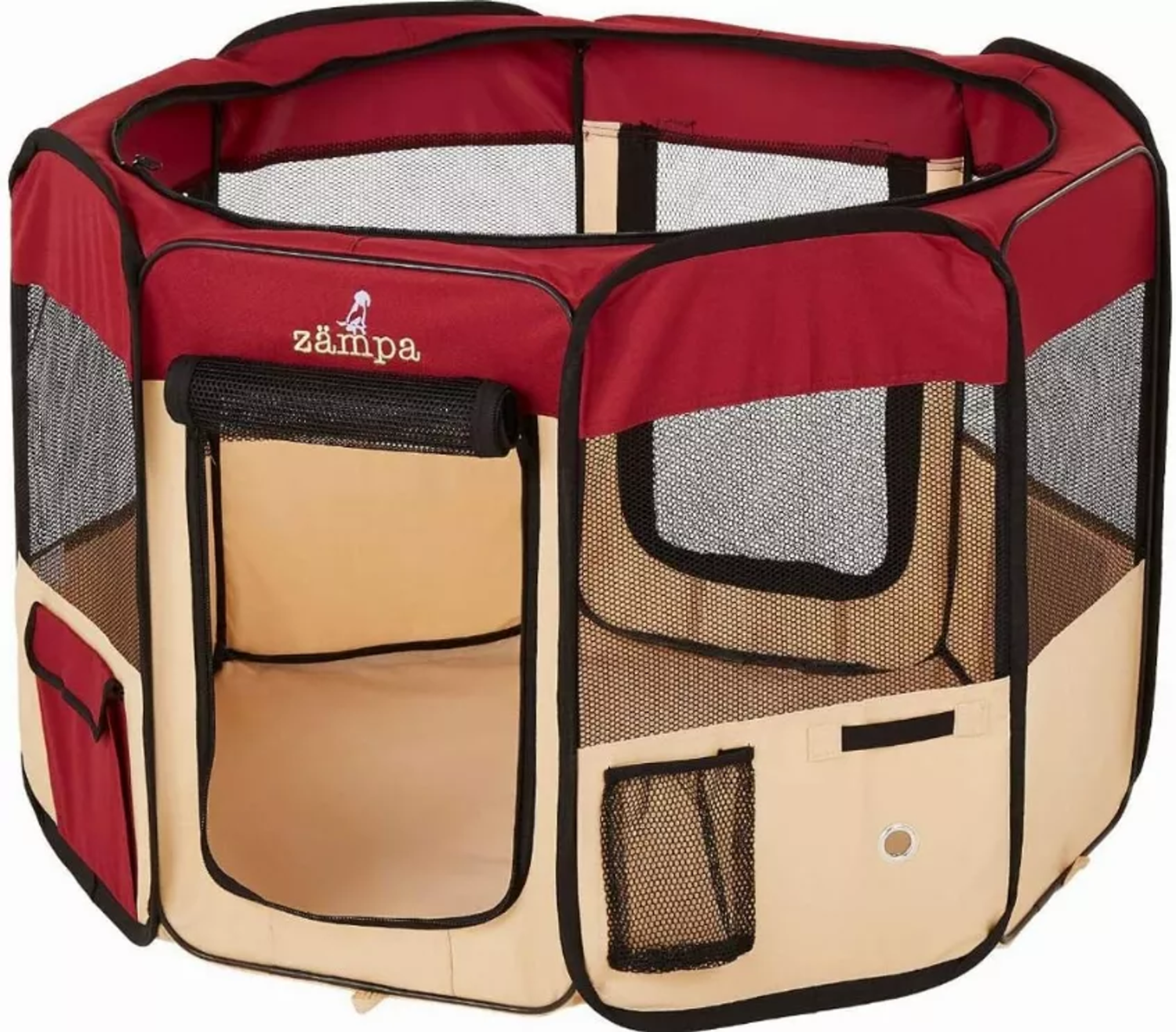 Zampa Pets Pet Playpens Zampa Pets Zampa Portable Foldable Pet playpen Exercise Pen Kennel + Carrying Case Pet Playpens
