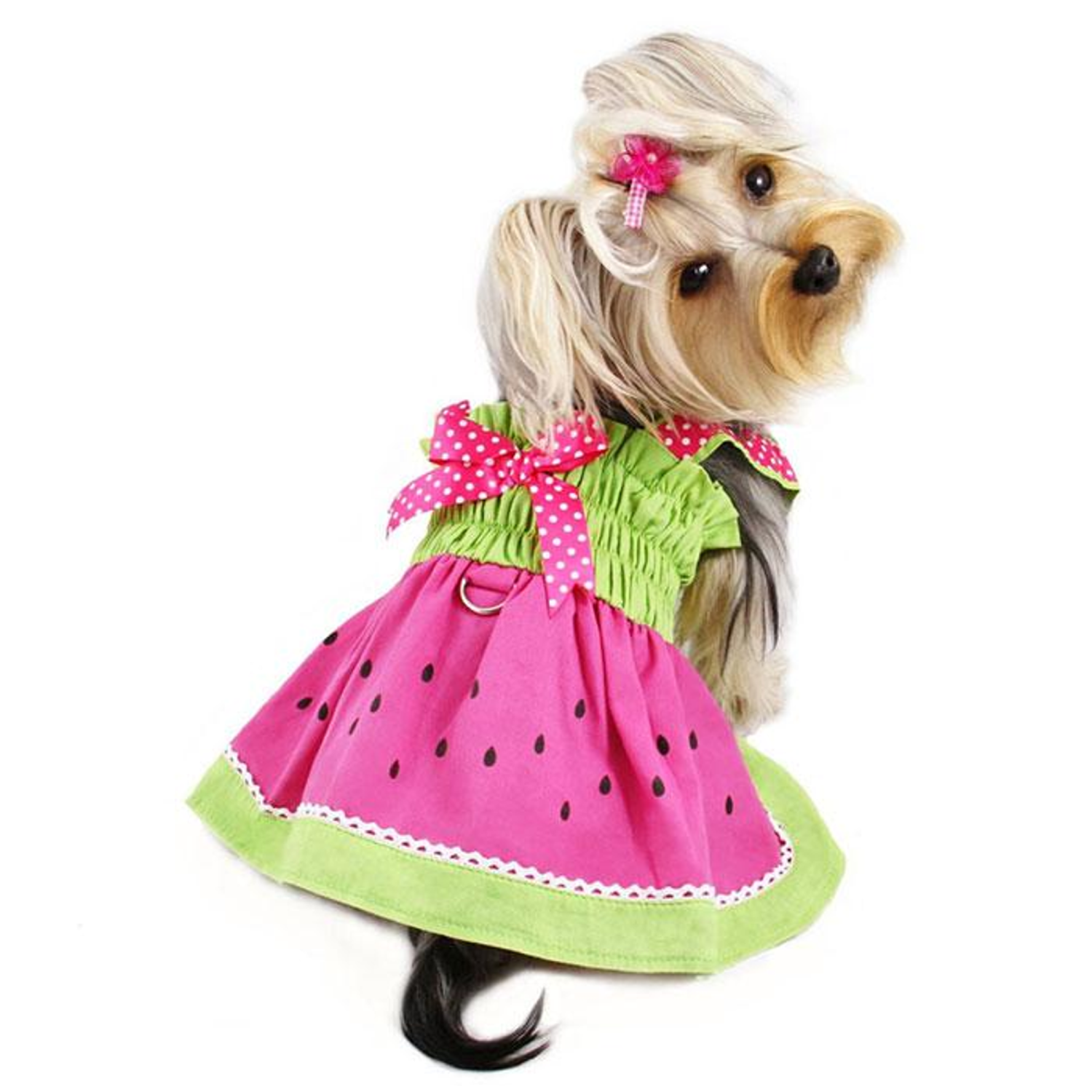 Klippo Pet Inc Juicy Watermelon Sundress with Large D-ring Dog Clothes