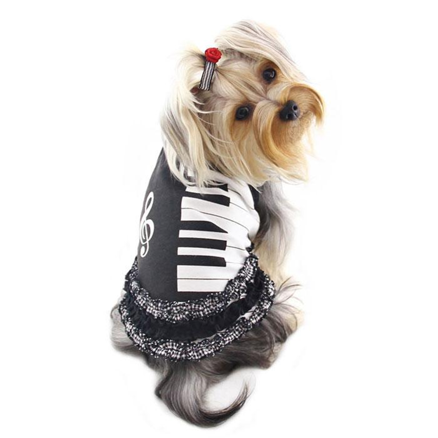 Klippo Pet Inc Adorable Piano Dress with Ruffles Dog Clothes