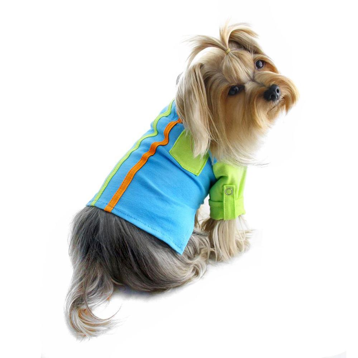 Klippo Pet Inc Knit Cotton Contrast Shirt with Roll-Up Sleeves Dog Clothes