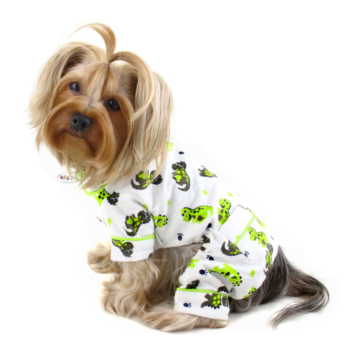 Klippo Pet Inc Playful Dinosaur Flannel Pajamas Dog Clothes
