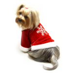 Klippo Pet Inc Velour Holiday Shirt with Sparkling Silver Snowflake Dog Clothes