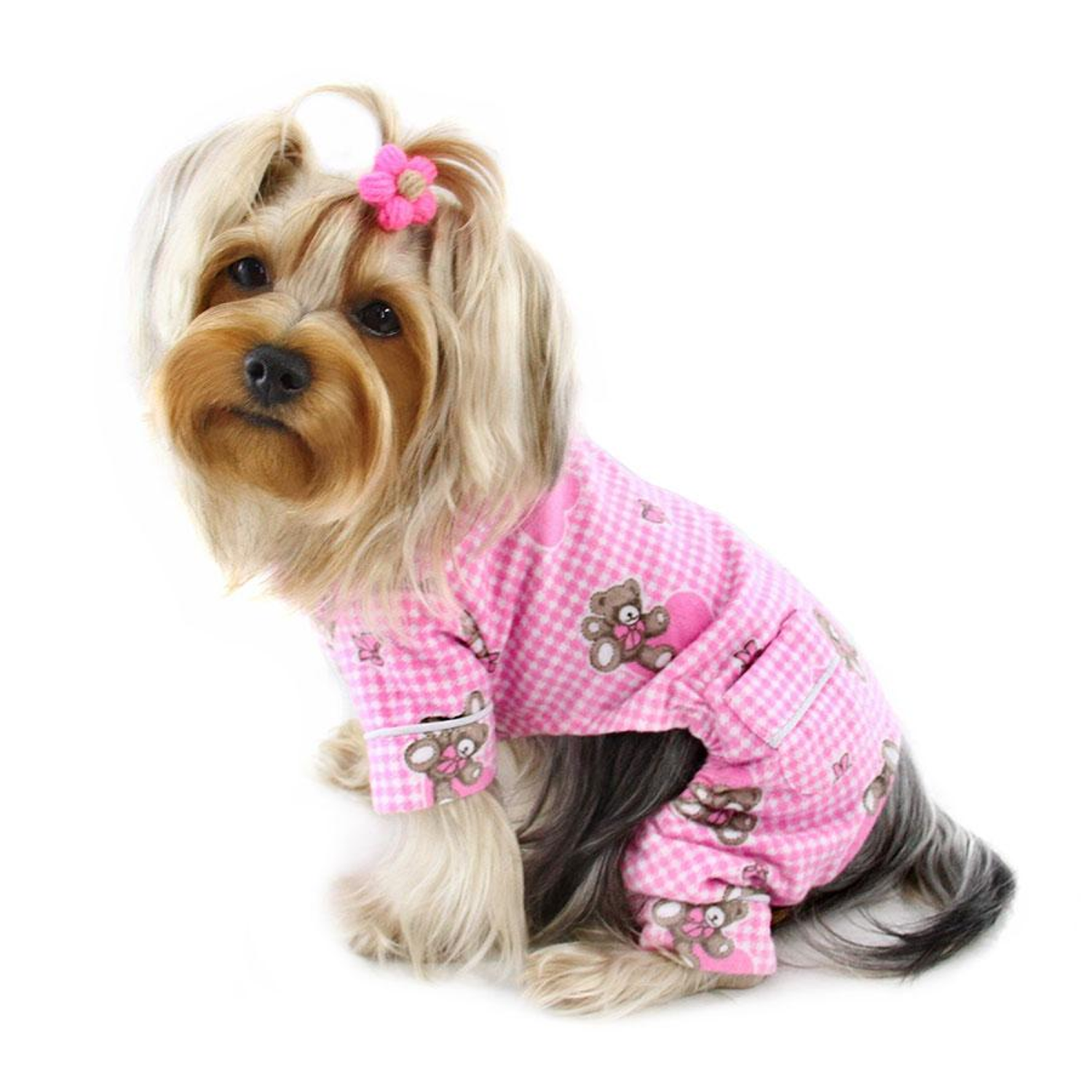 Klippo Pet Inc Adorable Teddy Bear Love Flannel PJ Dog Clothes