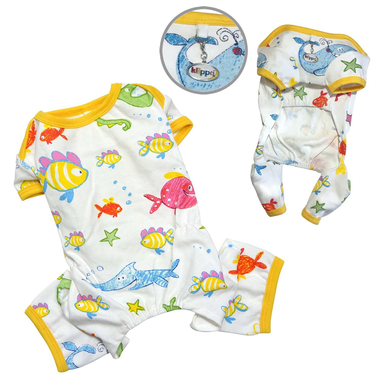 Klippo Pet Inc Knit Cotton Pajamas with Ocean Pals Dog Clothes