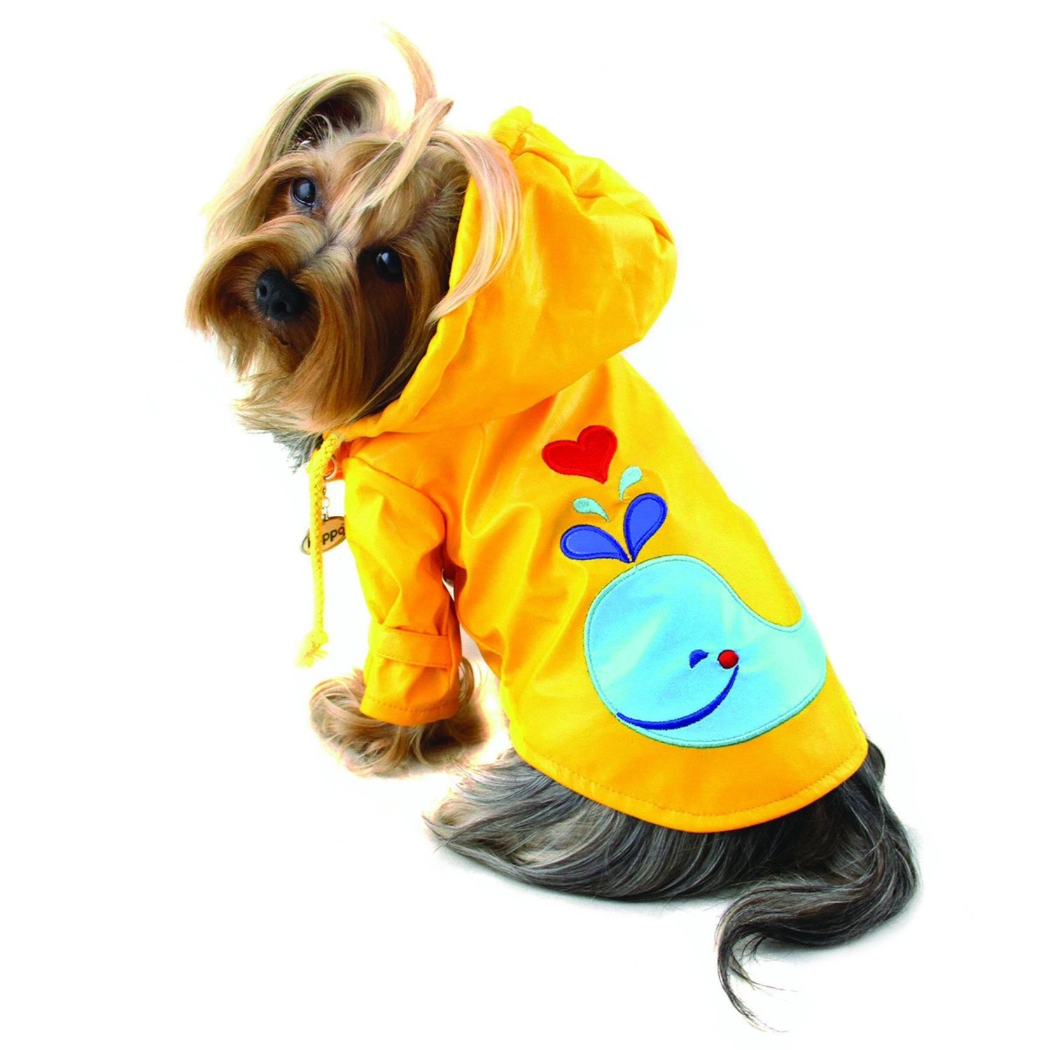 Klippo Pet Inc Splashing Whale Raincoat with Cotton Lining Dog Clothes
