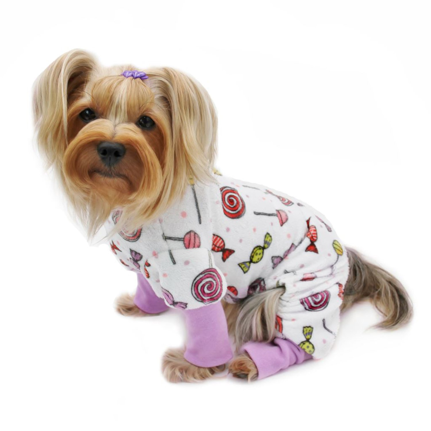 Klippo Pet Inc Ultra Soft Plush Minky Sweet Candies Pajamas Dog Clothes