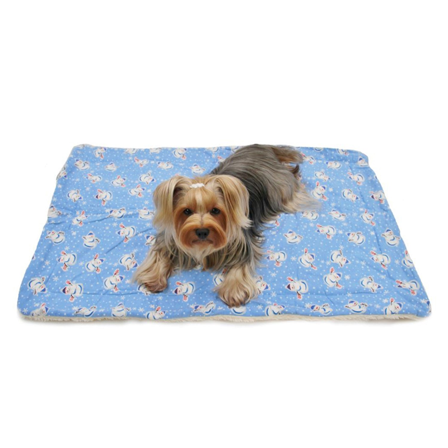 Klippo Pet Inc Snowman & Snowflakes Flannel/Ultra-Plush Blanket Dog Clothes