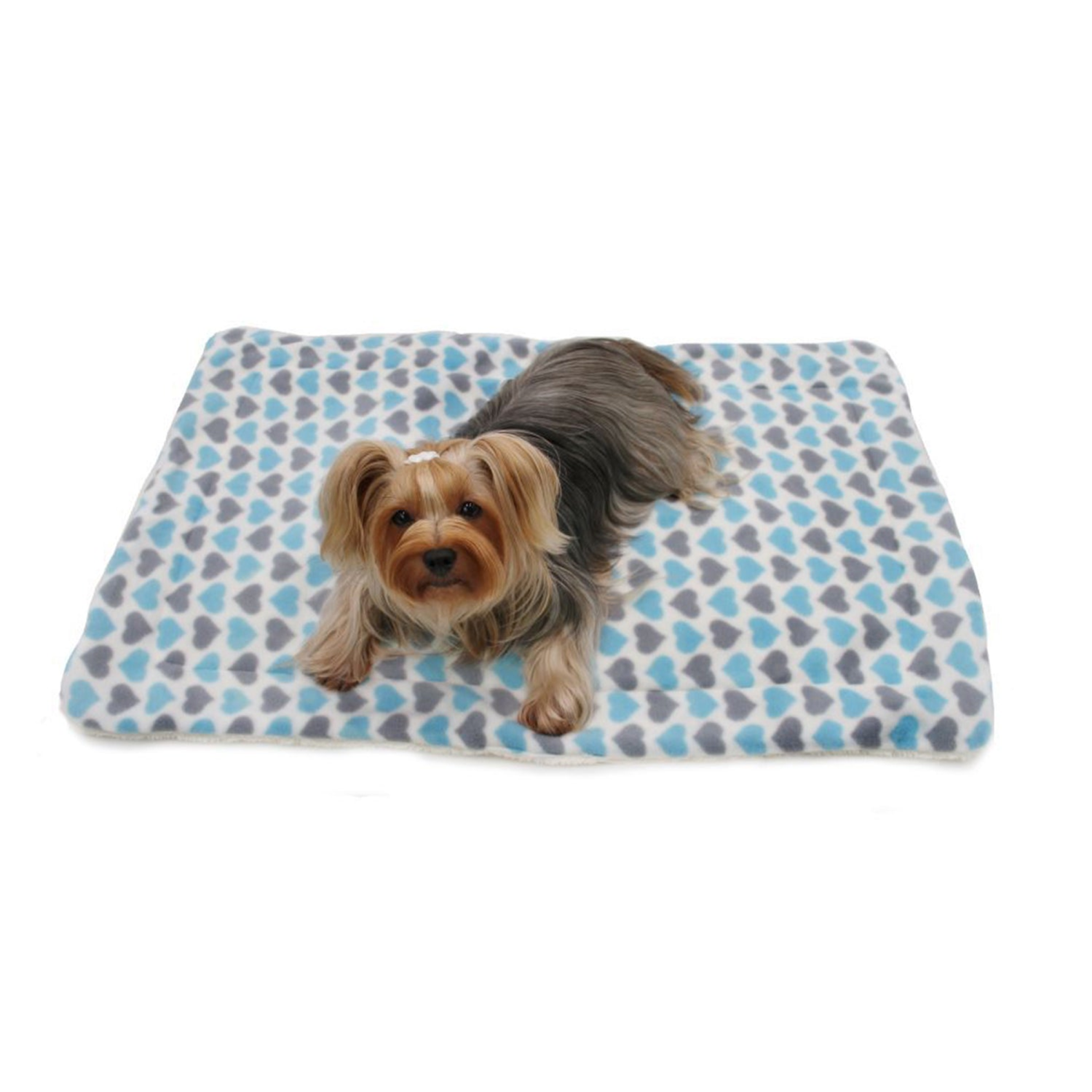 Klippo Pet Inc Blue & Gray Hearts Fleece/Plush Blanket Dog Clothes