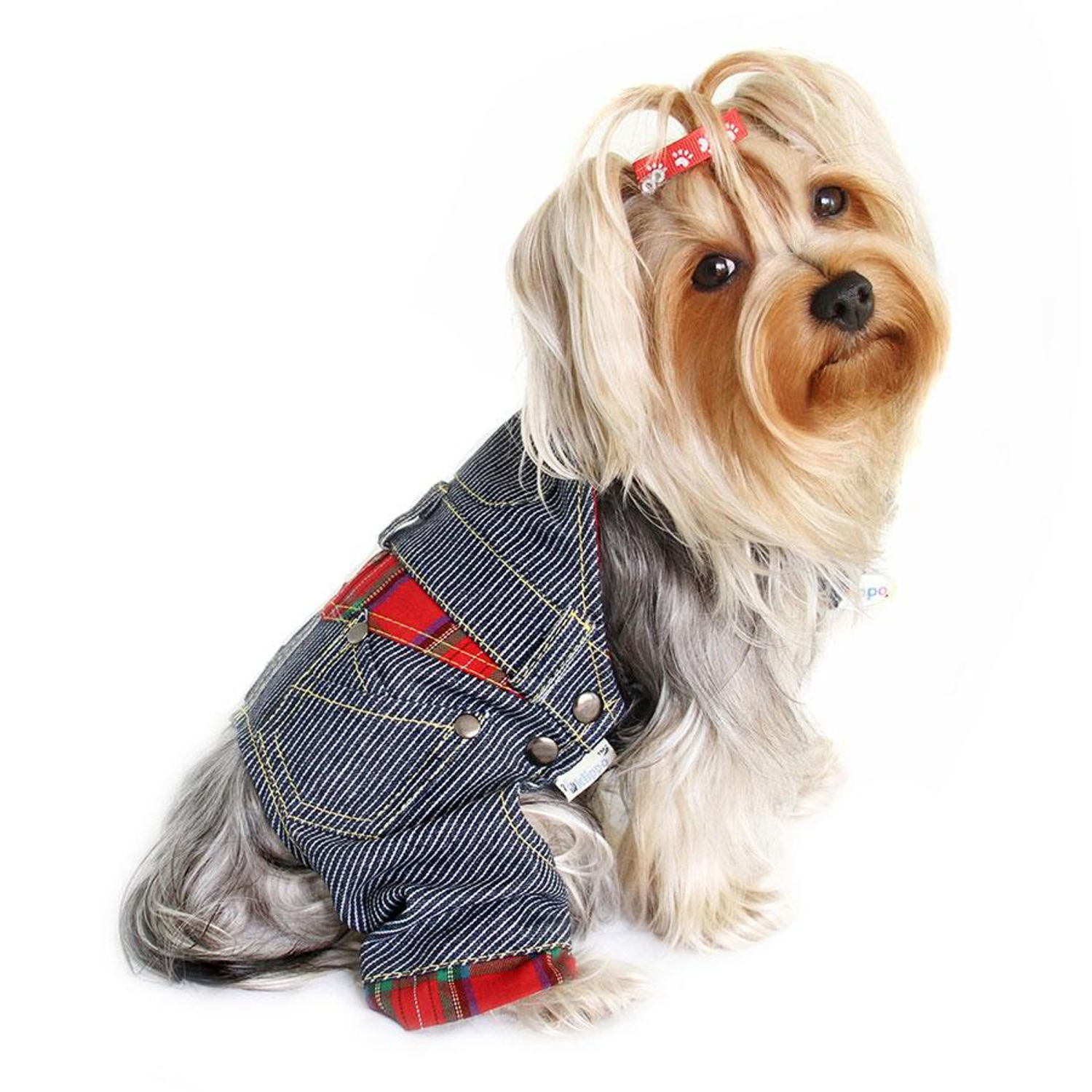 Klippo Pet Inc Adorable Stripy Denim Overall Dog Clothes
