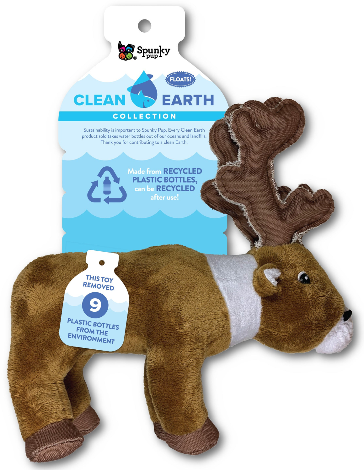 Spunky Pup Dog Toys Clean Earth Plush - 100% Sustainable Dog Toys