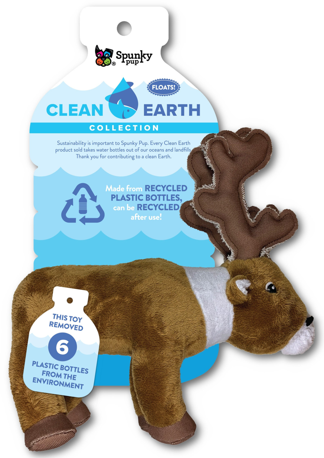 Spunky Pup Dog Toys Clean Earth Plush - 100% Sustainable Dog Toys