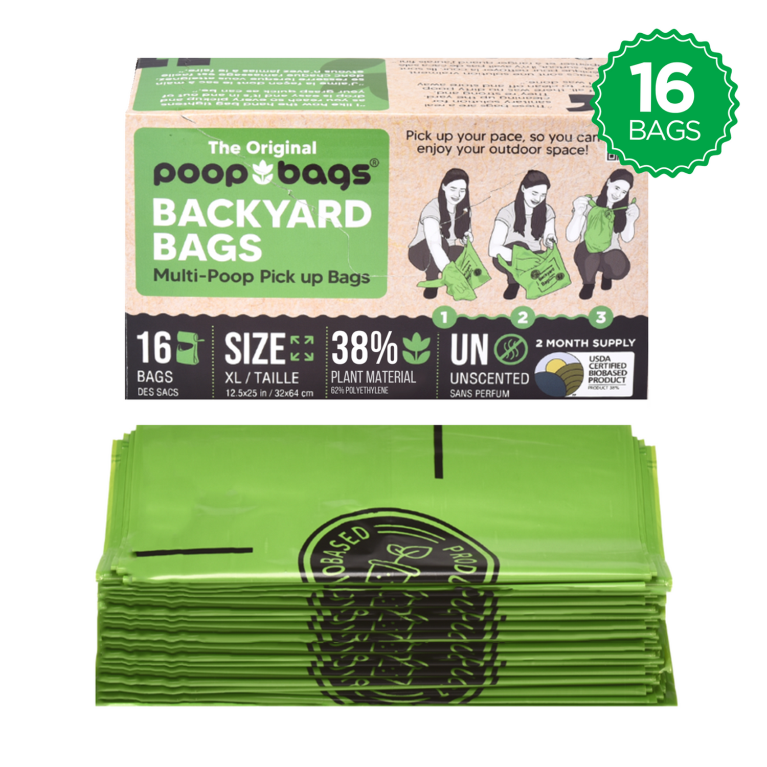 The Original Poop Bags® BIOBASED BACKYARD BAGS Poop Bags