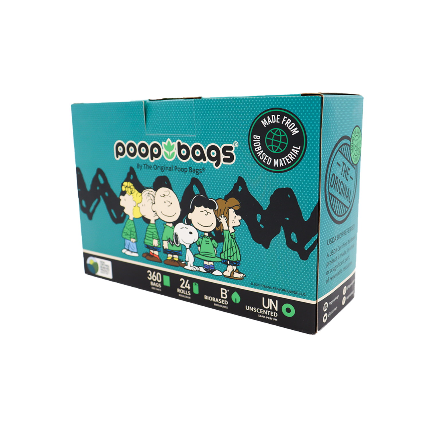 The Original Poop Bags® Biobased Peanuts Leash Rolls (360 CT)USDA Poop Bags