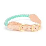 Pawsome Pets CA Luxe Royal Leather Rope Collar Dog Collars