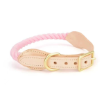 Pawsome Pets CA Luxe Royal Leather Rope Collar Dog Collars