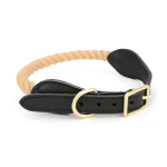Pawsome Pets CA Luxe Royal Leather Rope Collar Dog Collars