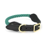 Pawsome Pets CA Luxe Royal Leather Rope Collar Dog Collars