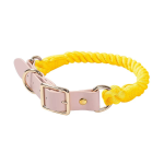 Pawsome Pets CA Luxe Royal Leather Rope Collar Dog Collars