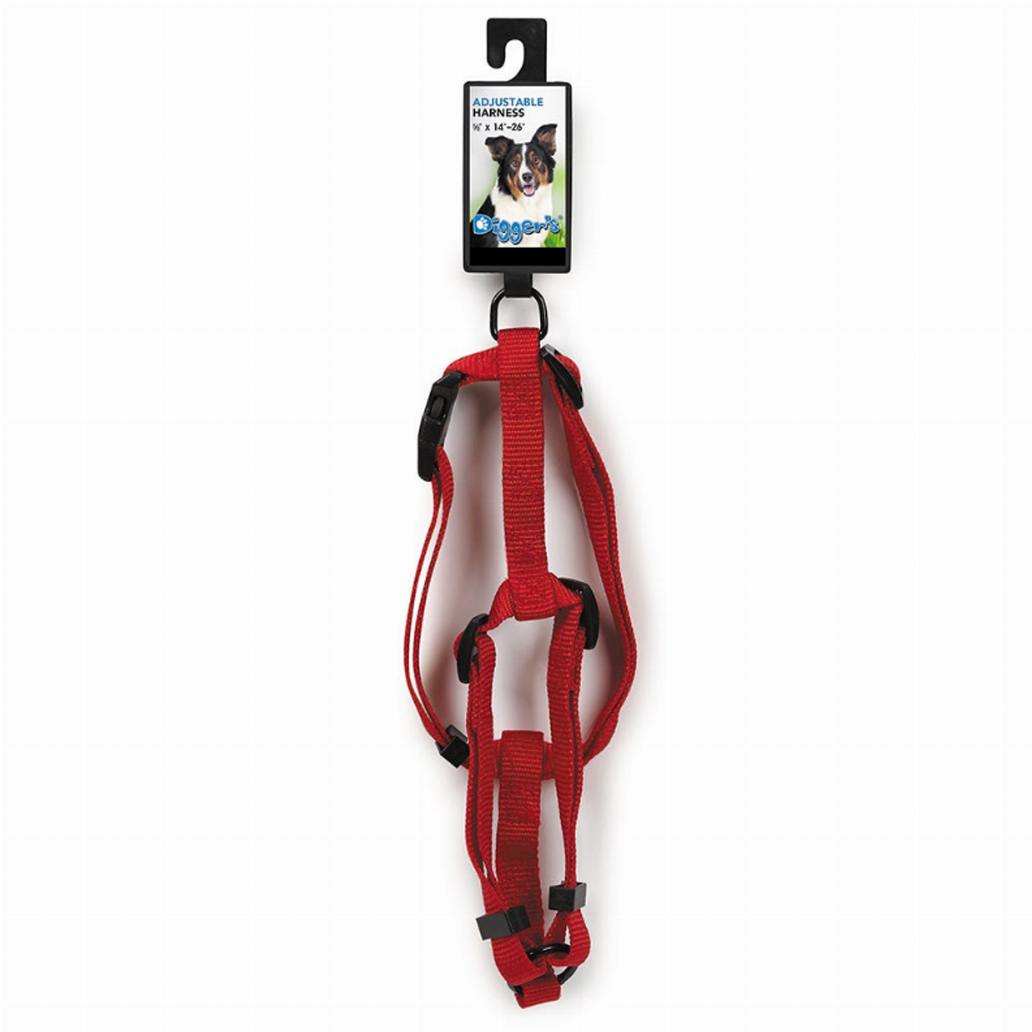Pet Edge DGR 5/8in Adjustable Harness Red Harnesses