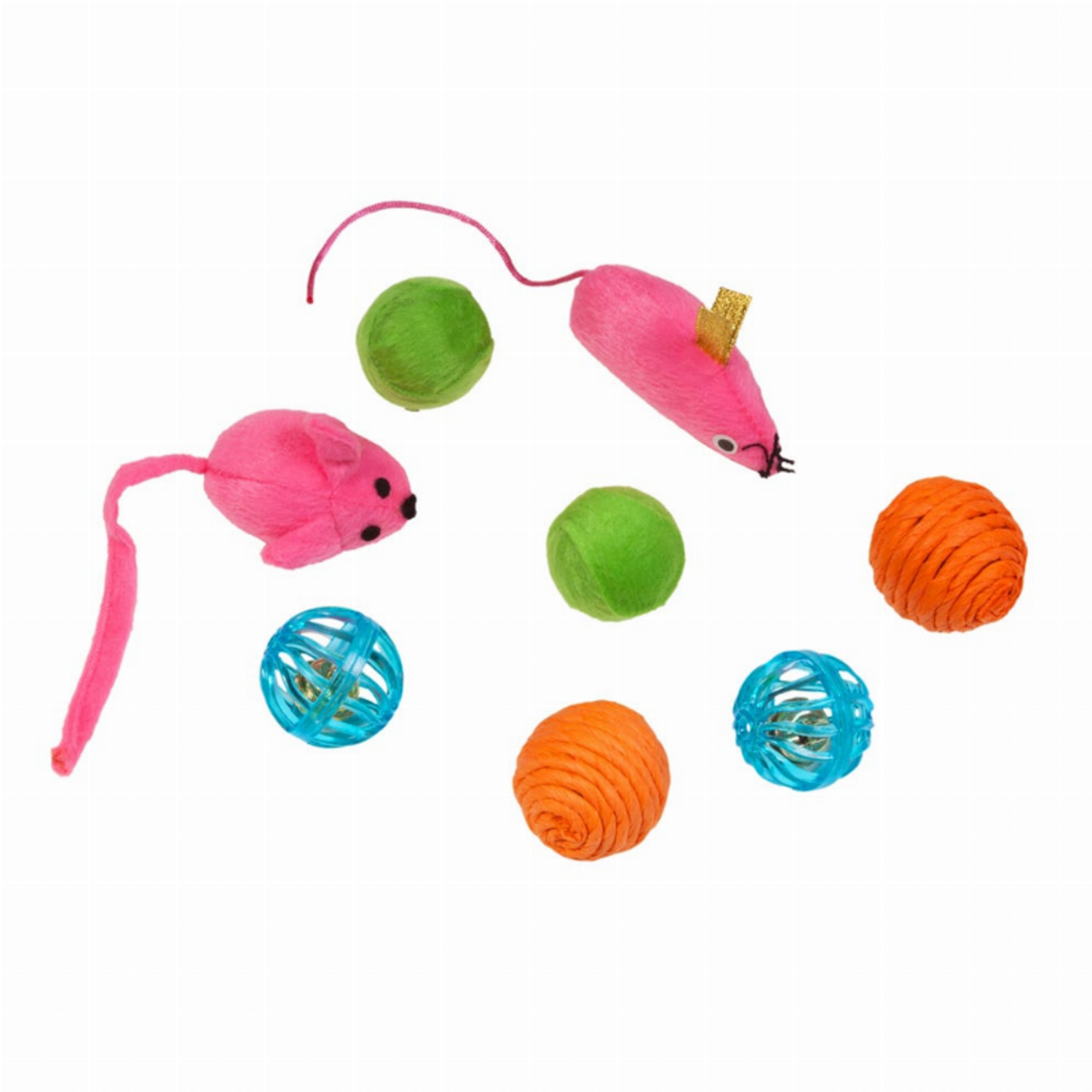 Pet Edge KB Mouse And Ball 8pk Toys