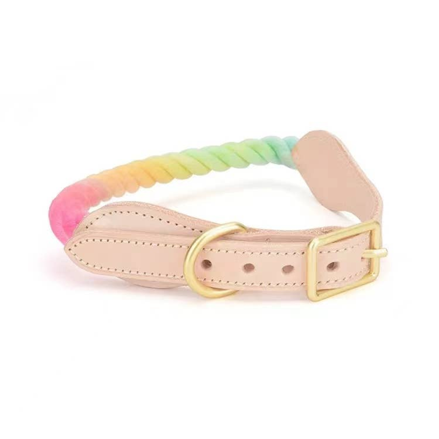 Pawsome Pets CA Luxe Royal Leather Rope Collar Dog Collars