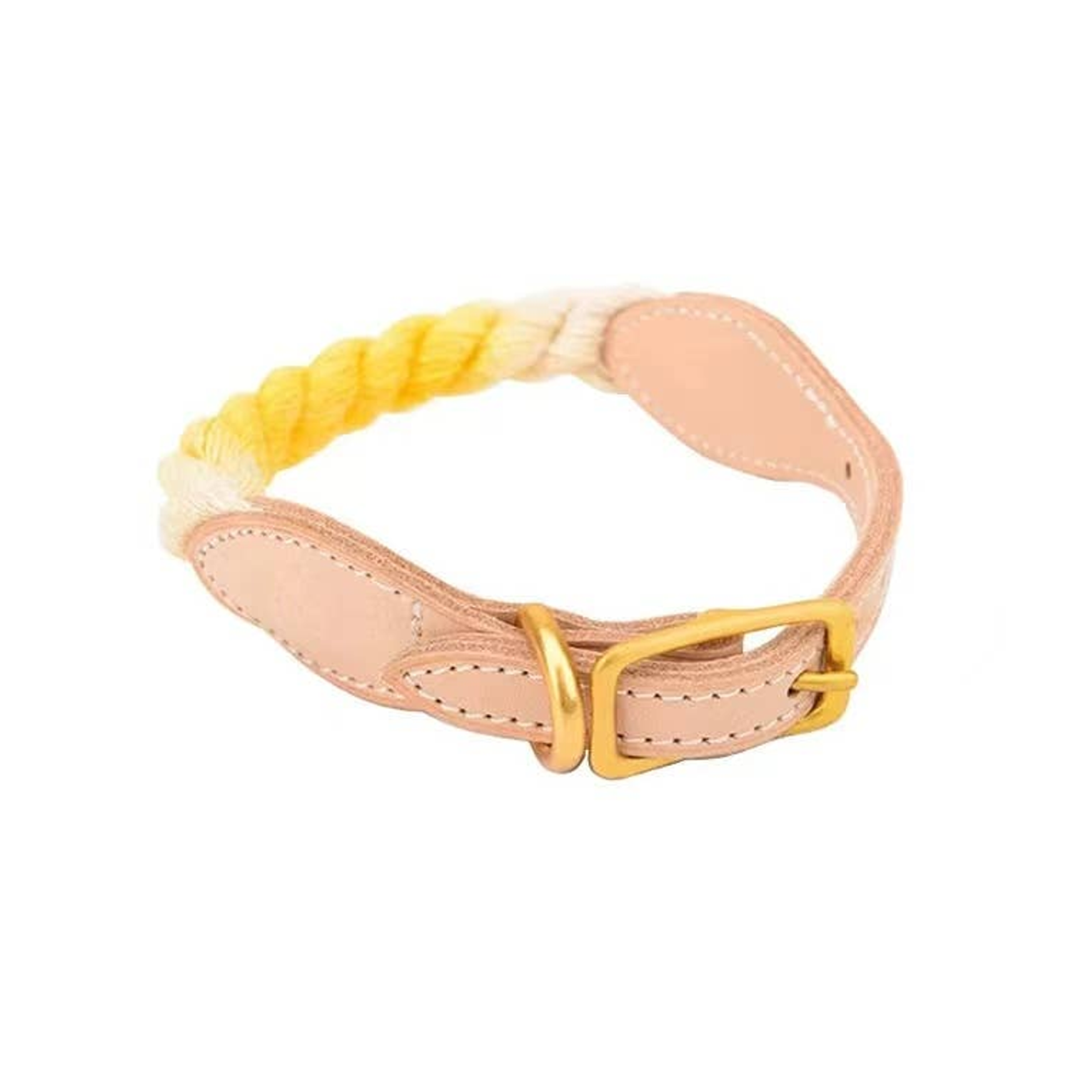 Pawsome Pets CA Luxe Royal Leather Rope Collar Dog Collars