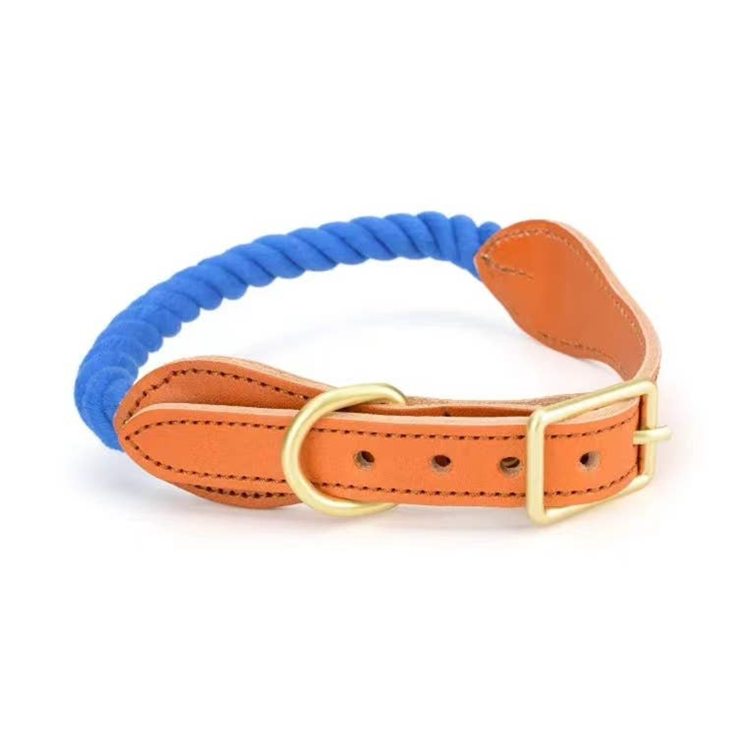 Pawsome Pets CA Luxe Royal Leather Rope Collar Dog Collars
