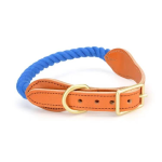 Pawsome Pets CA Luxe Royal Leather Rope Collar Dog Collars