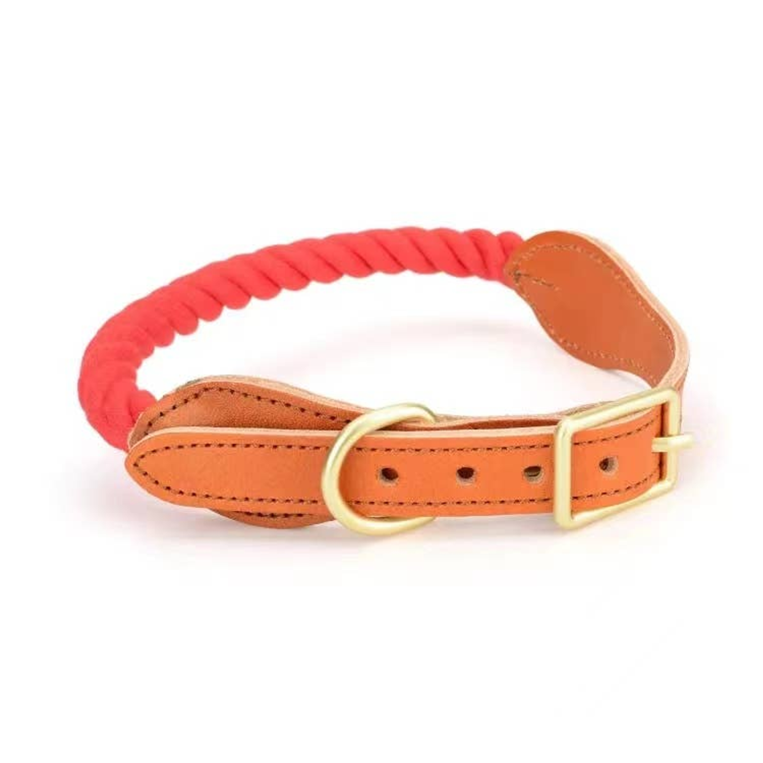 Pawsome Pets CA Luxe Royal Leather Rope Collar Dog Collars