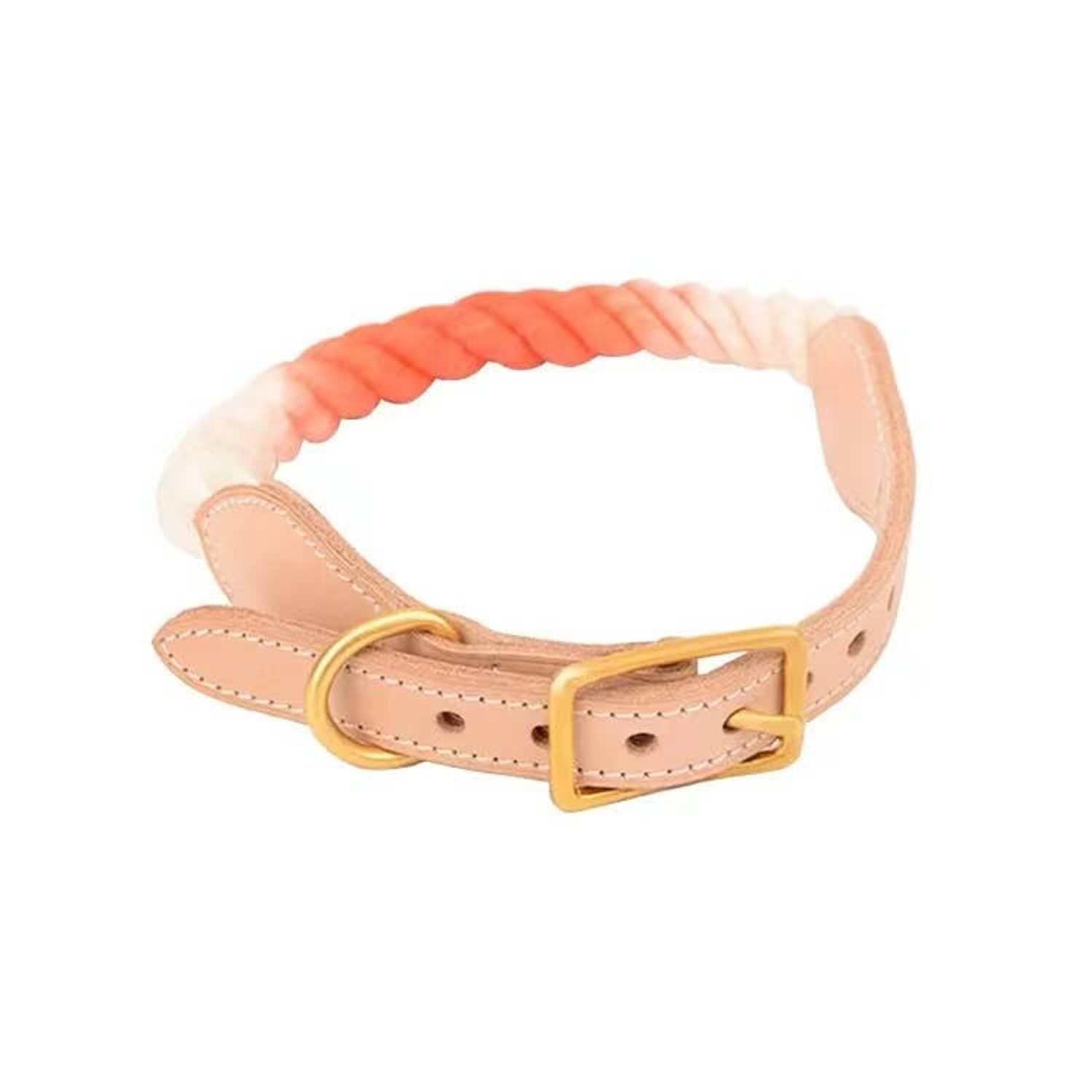 Pawsome Pets CA Luxe Royal Leather Rope Collar Dog Collars