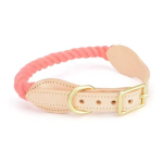 Pawsome Pets CA Luxe Royal Leather Rope Collar Dog Collars