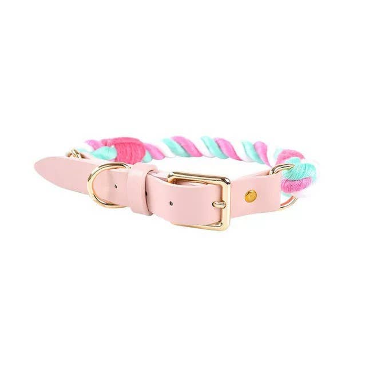 Pawsome Pets CA Luxe Royal Leather Rope Collar Dog Collars