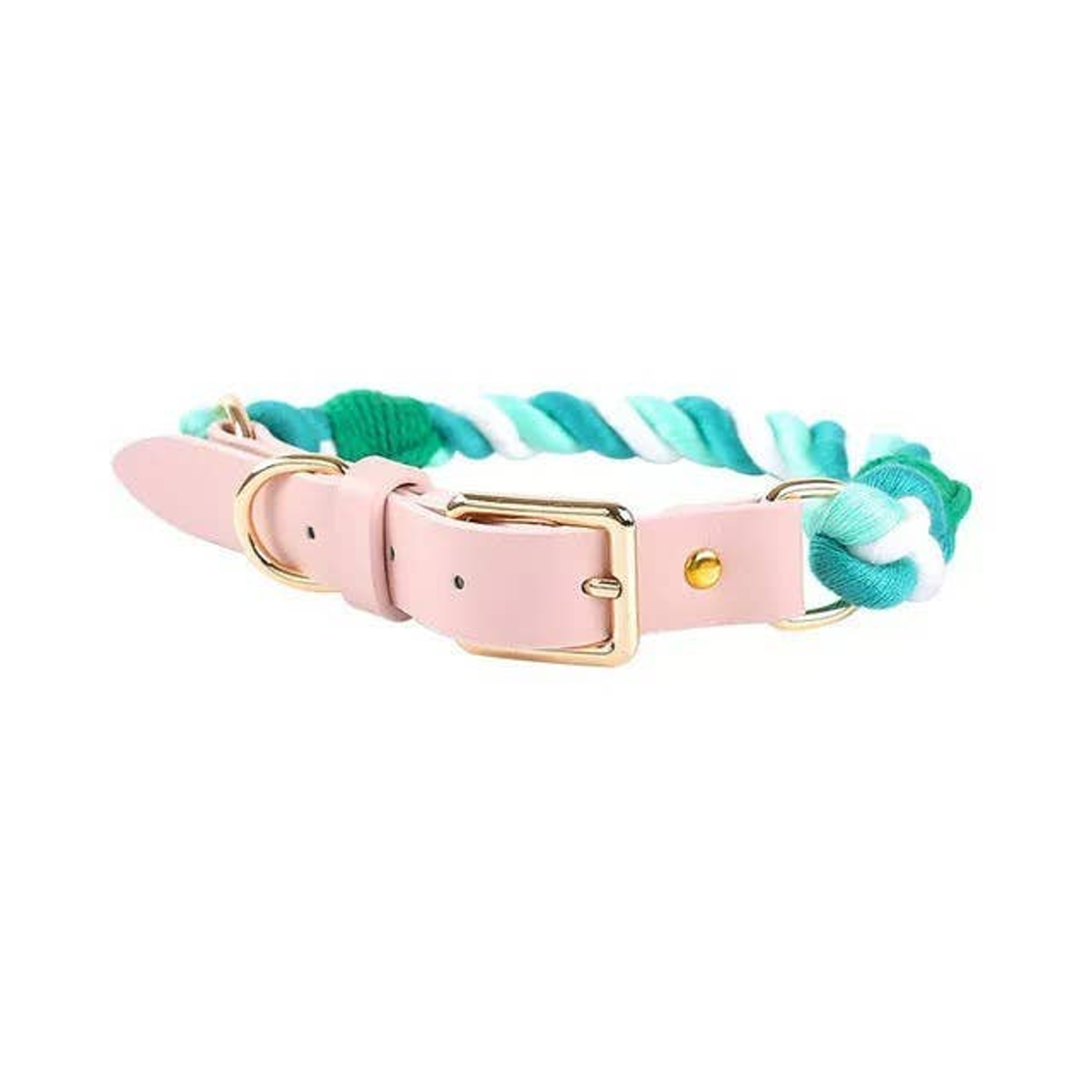 Pawsome Pets CA Luxe Royal Leather Rope Collar Dog Collars