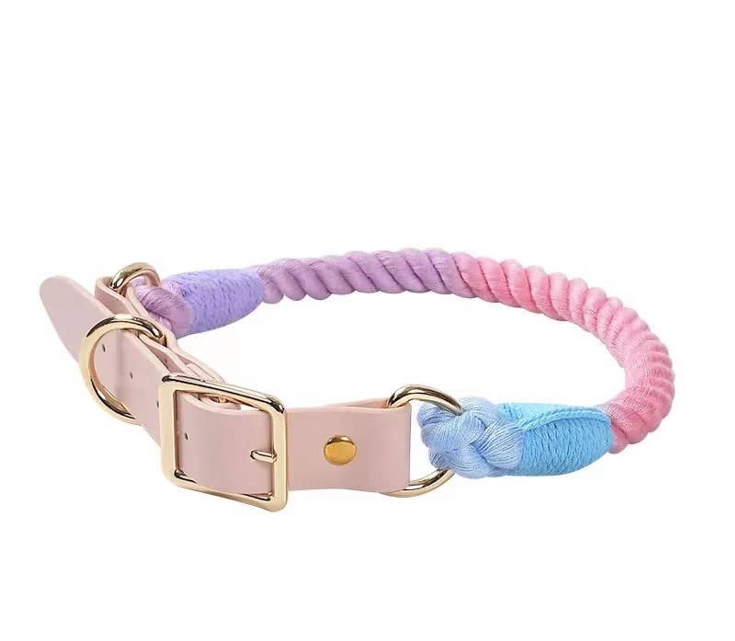 Pawsome Pets CA Luxe Royal Leather Rope Collar Dog Collars