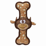 Pet Edge ZA Corkie Friends Bone Heads Bear Stuffed Nylon