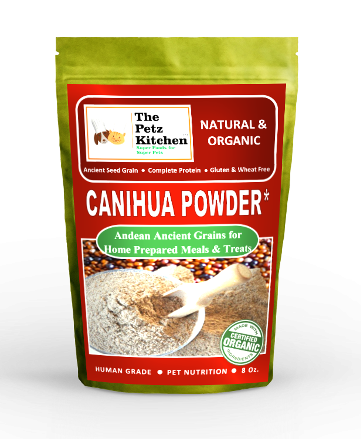 Organic Pet Systems Canihua Flour - Organic Ancient Seed Grain - Complete Protein - Wheat & Gluten Free* The Petz Kitchen Dog & Cat Super Foods* Animal Vitamins & Supplements