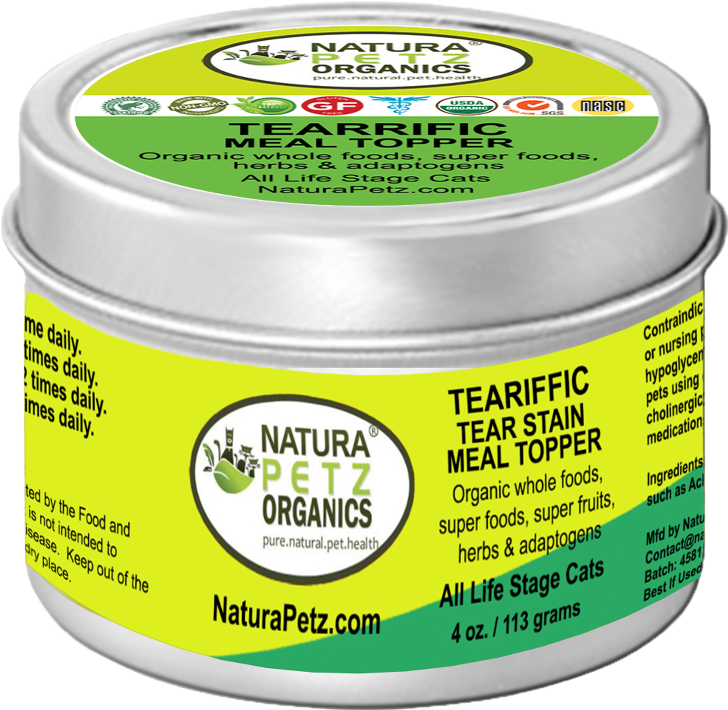 Organic Pet Systems Teariffic Meal Topper - Tear Stain Support For Dogs* Tear Stain Support For Cats* Dog Food Toppers