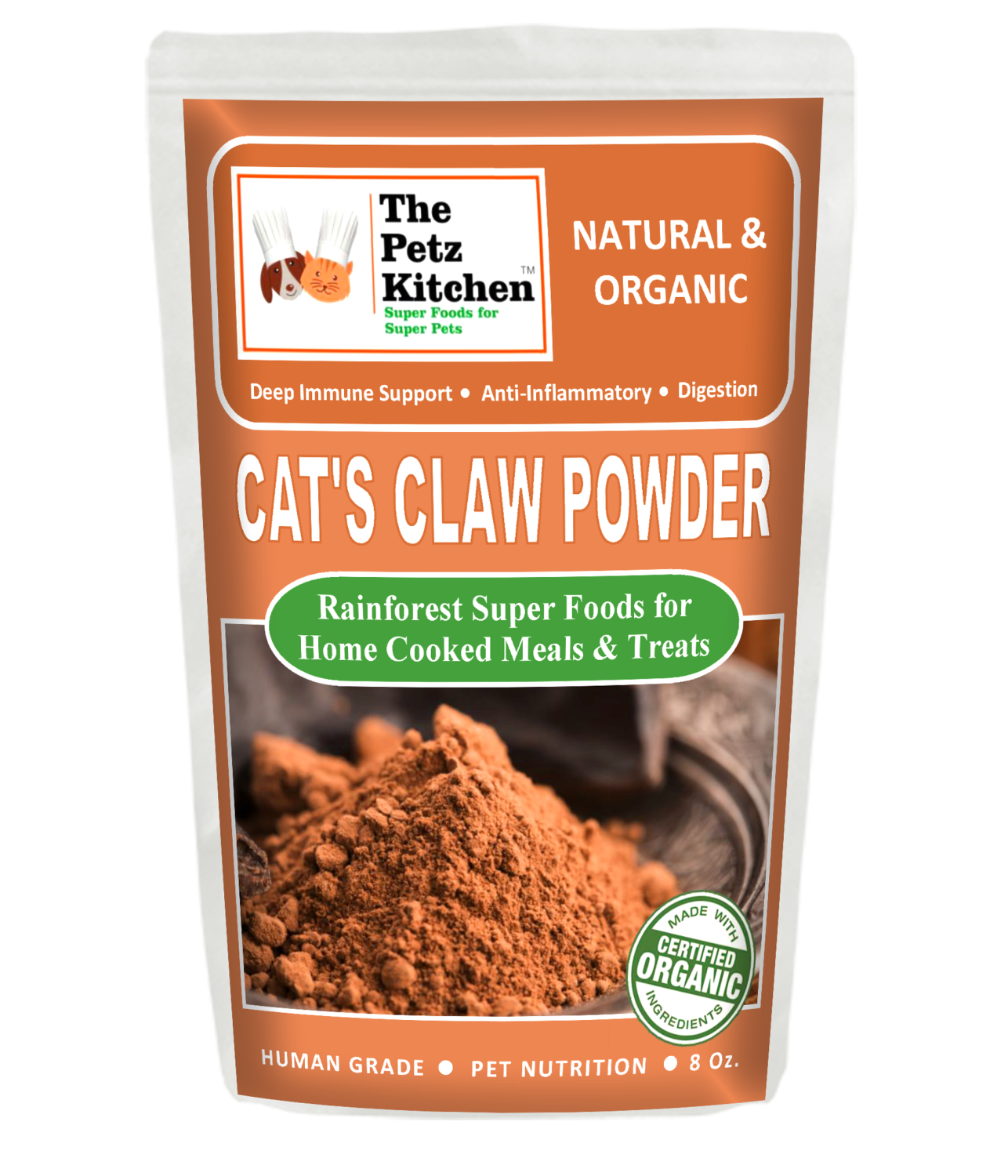 Organic Pet Systems Cat'S Claw Powder Immune & Inflammation Support* The Petz Kitchen Organic & Human Grade Ingredients For Home Prepared Meals & Treats Animal Vitamins & Supplements