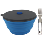 Mr. Peanut's Premium Products LLC Mr. Peanut's Collapsible Silicone Camping Bowl with Lid & Foldable Fork Food & Water Bowls