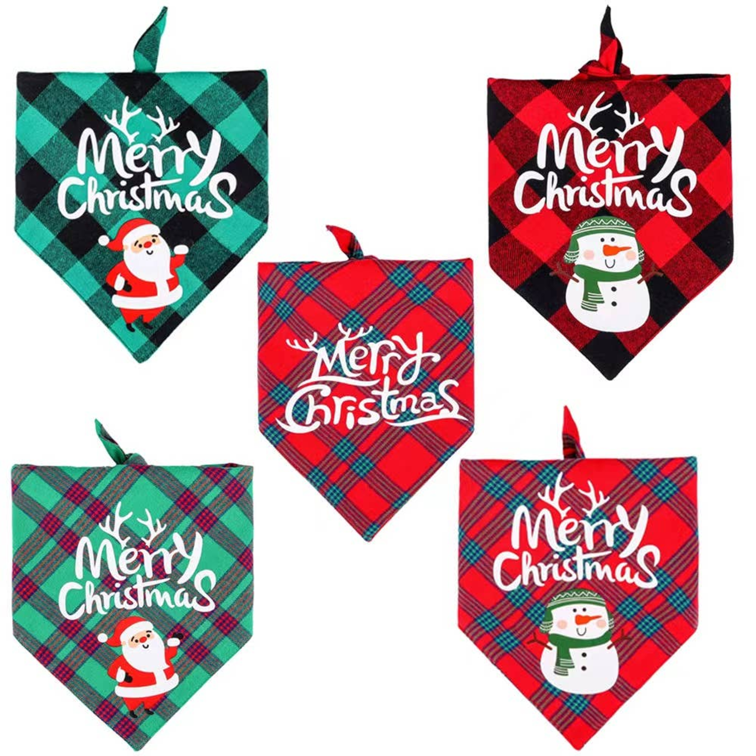 Pawsome Pets CA Merry Christmas Holiday - Dog/Cat Bandana Pet Accessories