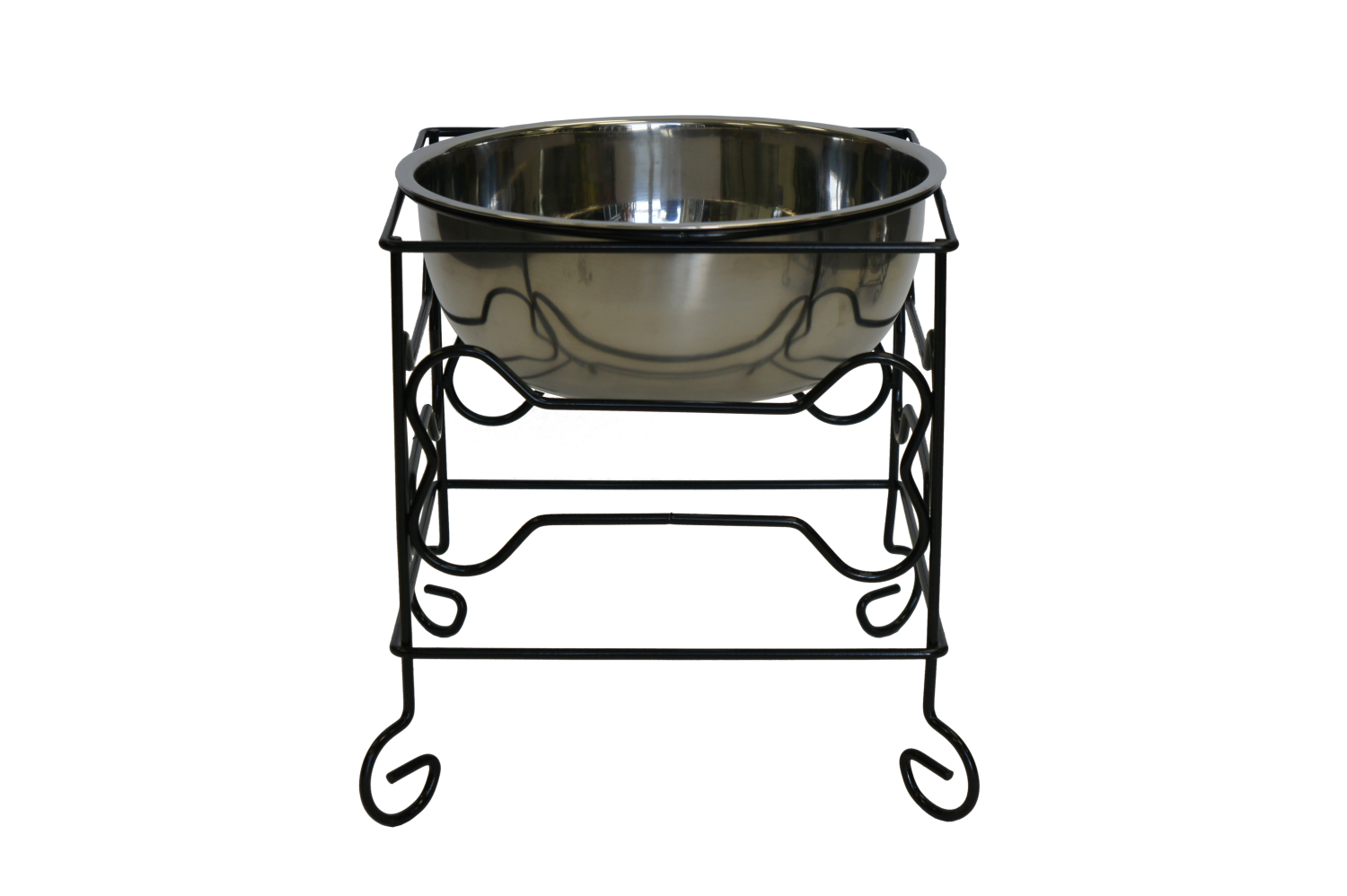 YML GROUP INC Food & Water Bowls YML GROUP INC YML Wrought Iron Stand with Single Stainless Steel Feeder Bowl Food & Water Bowls
