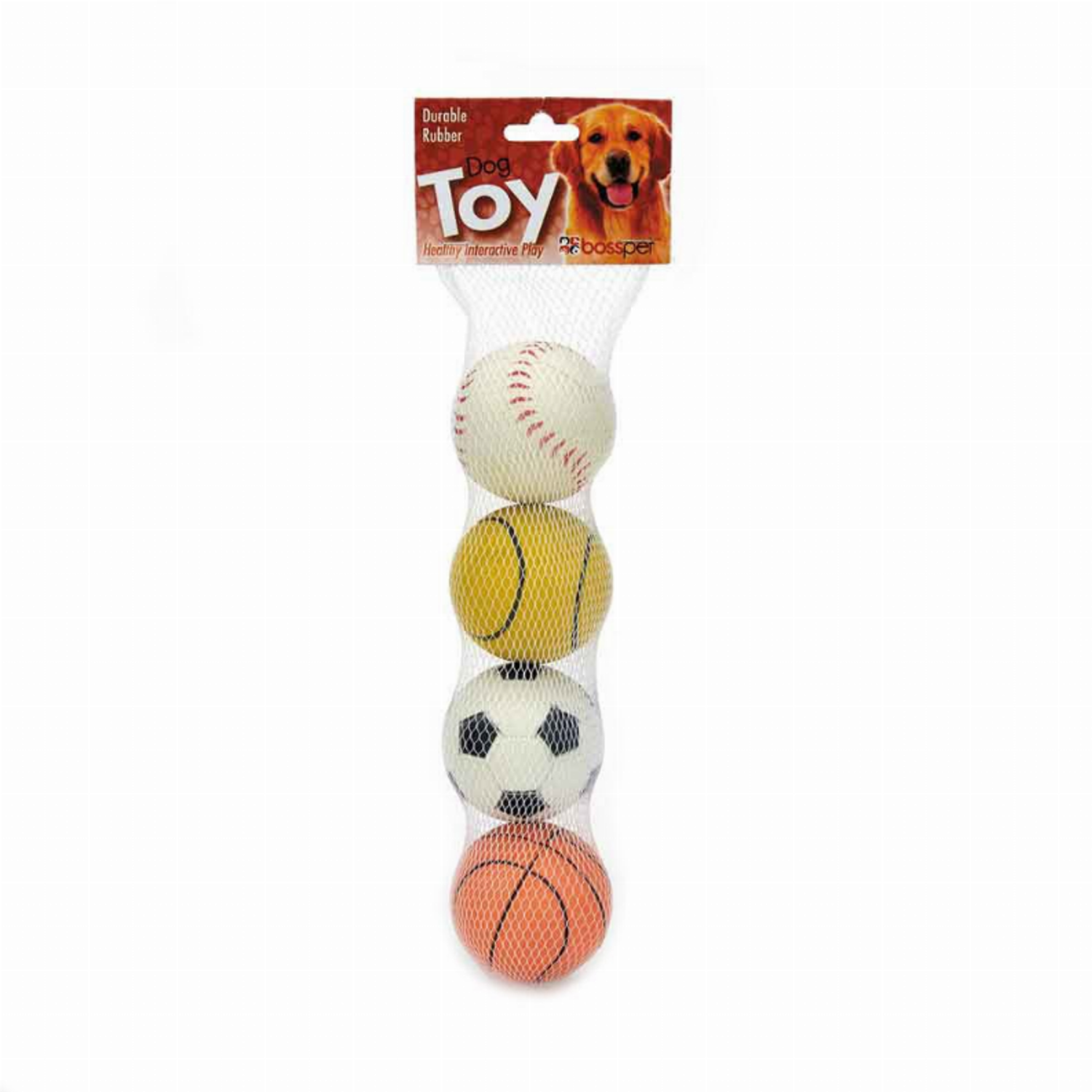 Pet Edge 4 Pk Rubber Sports Themed Rope