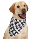 Pet Edge AR Houndstooth Bat Bandana Wht/Blk Halloween