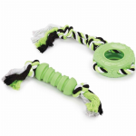 Pet Edge BPP Dog Rope Tug TPR Toy 2pc Rope