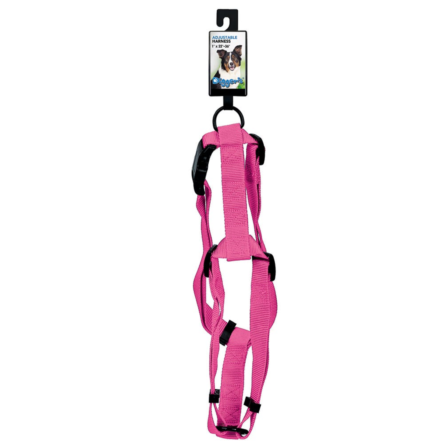 Pet Edge Harnesses Pet Edge DGR 1in Adjustable Harness Neon Pink Harnesses